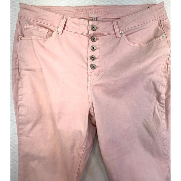 Hydraulic Womens Nolita Slim Straight Crop Jeans 18W Cotton/Spandex Pink - Picture 6 of 12